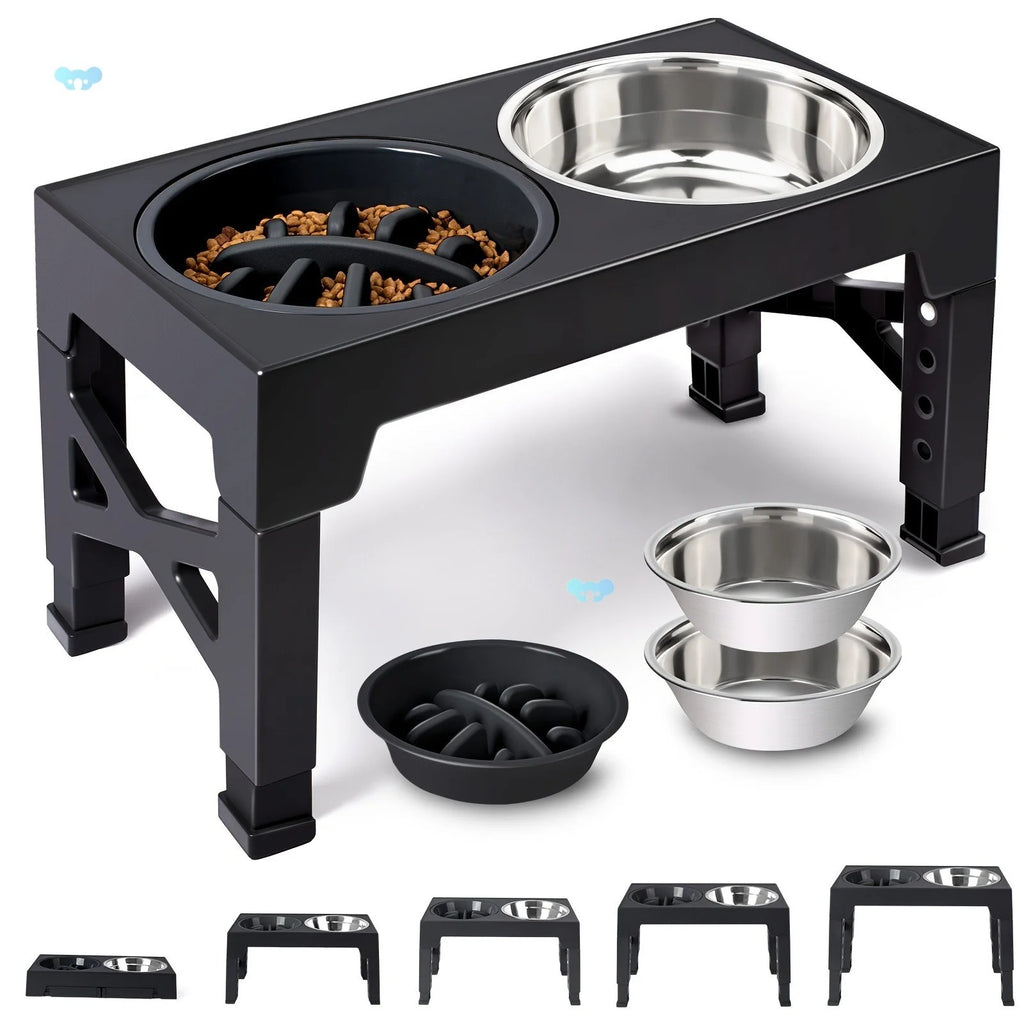 Comedero Elevado Ajustable con Sistema Slow Feeding