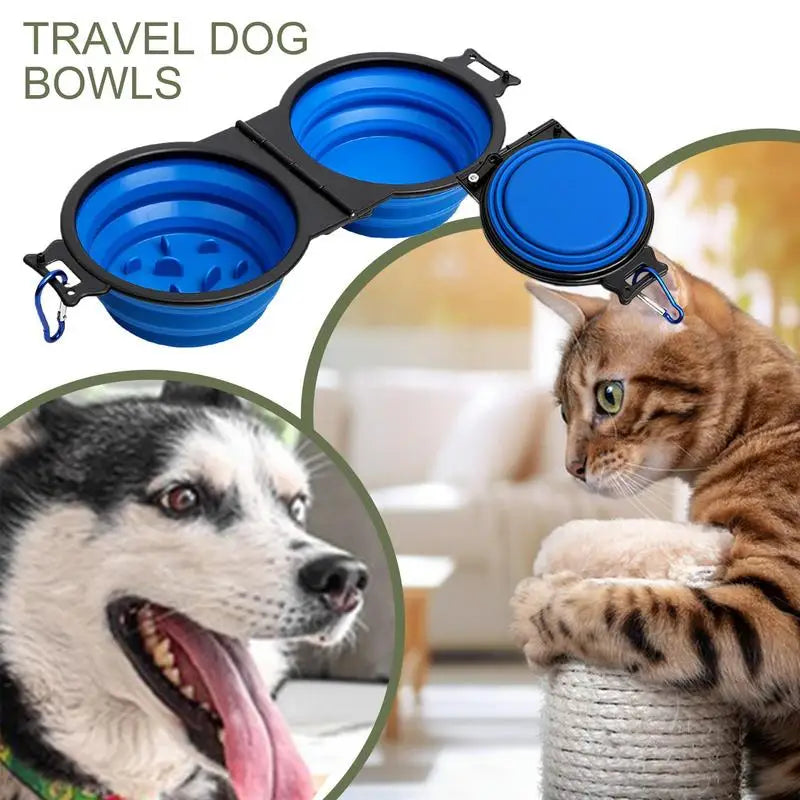 Cuenco Plegable Doble para Mascotas