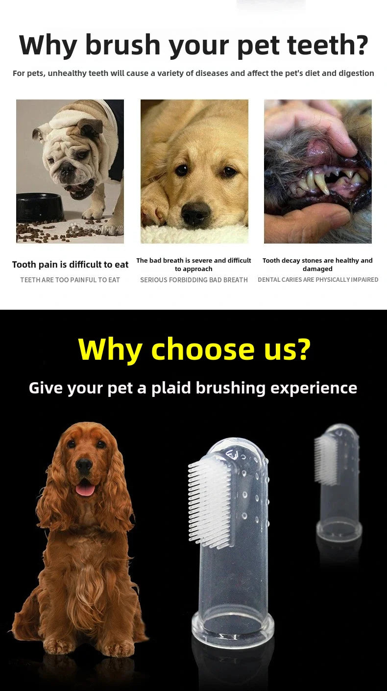 Cepillo Dental de Silicona para Mascotas