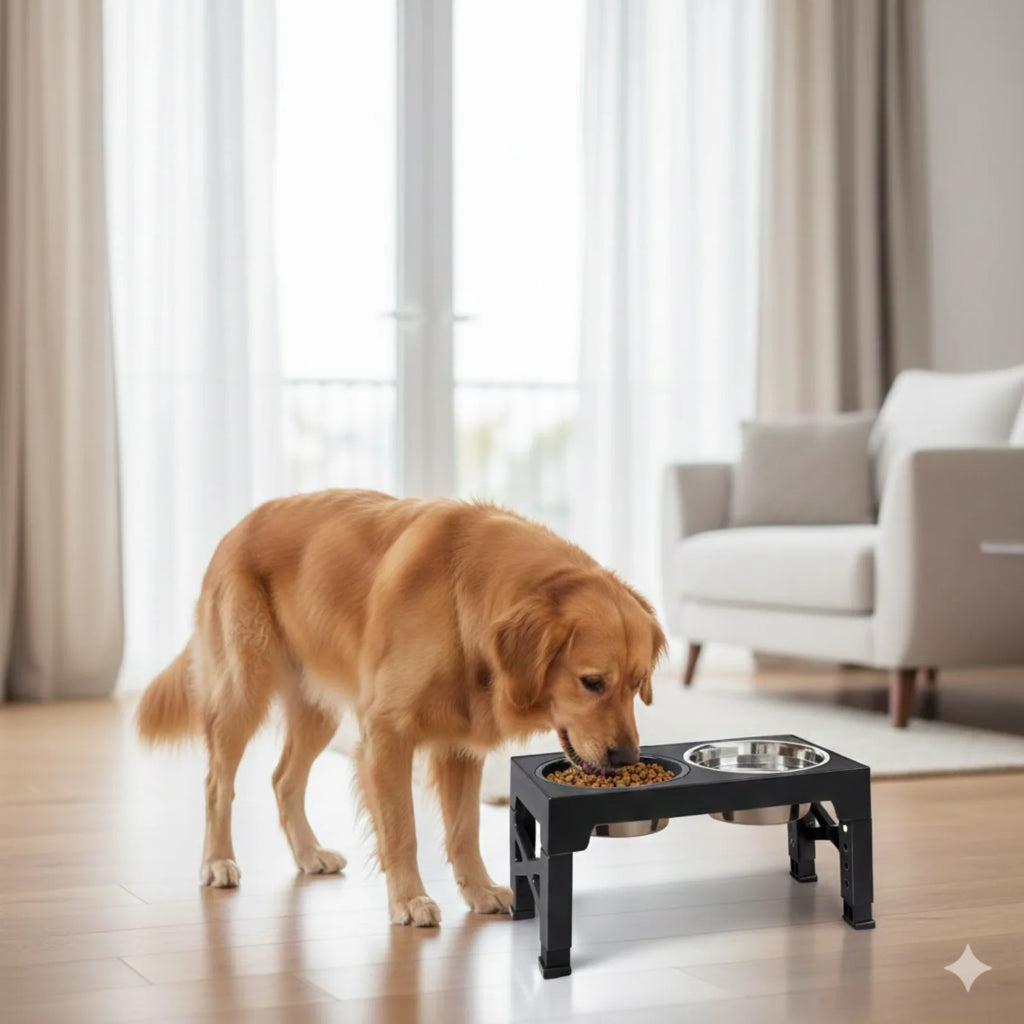 Comedero Elevado Ajustable con Sistema Slow Feeding