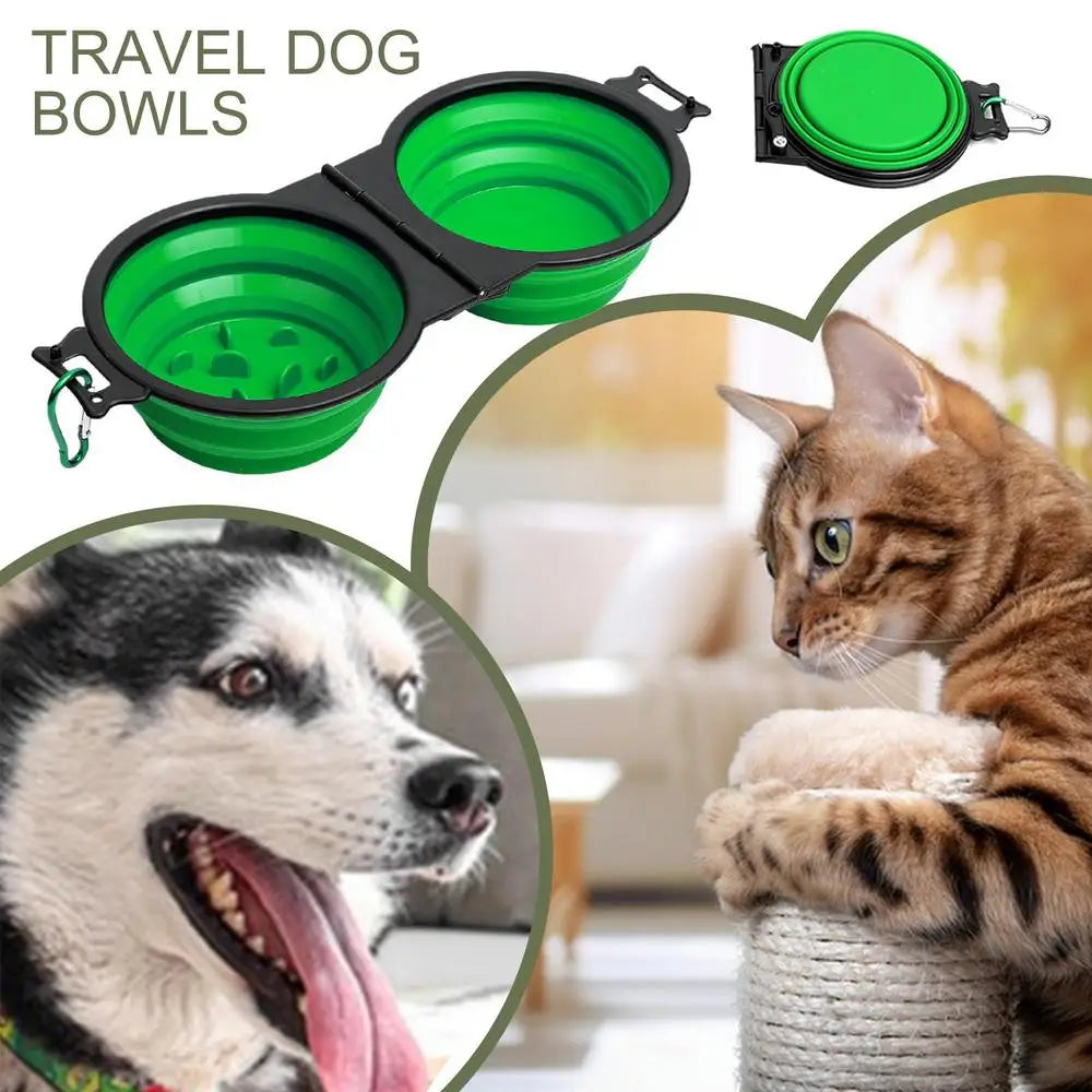 Cuenco Plegable Doble para Mascotas