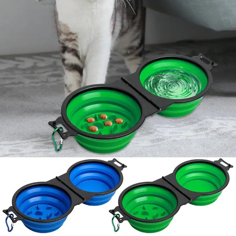 Cuenco Plegable Doble para Mascotas